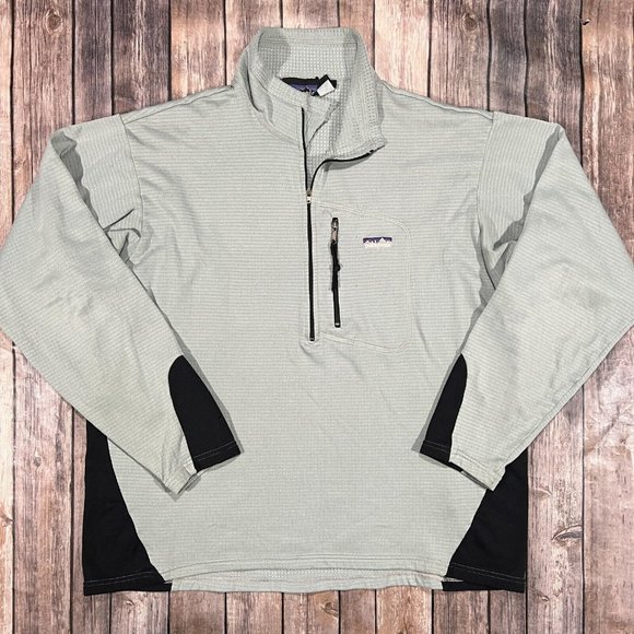 VTG Patagonia Regulator R1 Flash Pullover XL Grey USA Made Baselayer 40100 READ - Picture 1 of 12